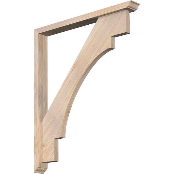 Ekena Millwork Merced Traditional Smooth Bracket w/ Offset Brace, Douglas Fir, 3 1/2"W x 32"D x 38"H BKT0402X32X38MRC01SDF - main